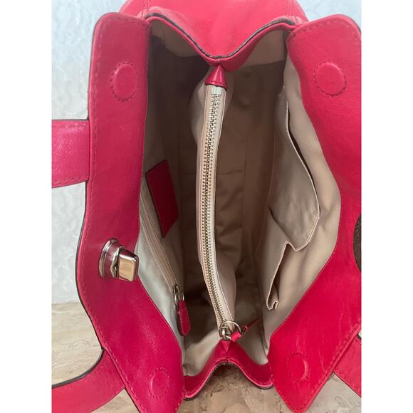 COACH Mia/garnet pink Pleated Leather Carryall Shoulder Bag 13914 - Picture 9 of 9